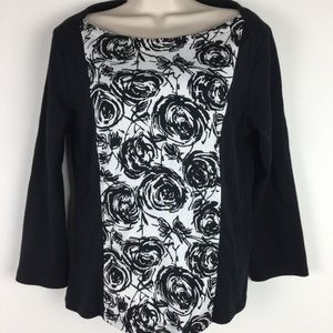 rafaella Black/White Floral Top A085